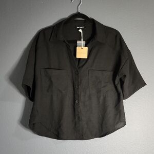 Blu Pepper Black Button Down Shirt